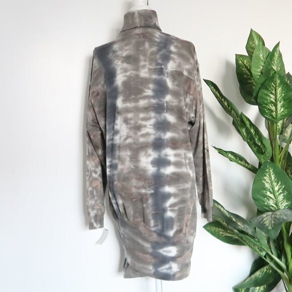 Young Fabulous & Broke Tie Dye Long Sleeve Turtle Neck Sweatshirt Mini Dress M - Picture 10 of 16